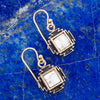 White Jasper Aztec Earrings