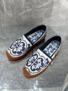 Cocoa Yacht Club Retro Style Blue Flower Canvas Shoes