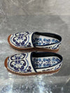 Cocoa Yacht Club Retro Style Blue Flower Canvas Shoes