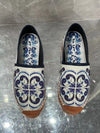 Cocoa Yacht Club Retro Style Blue Flower Canvas Shoes