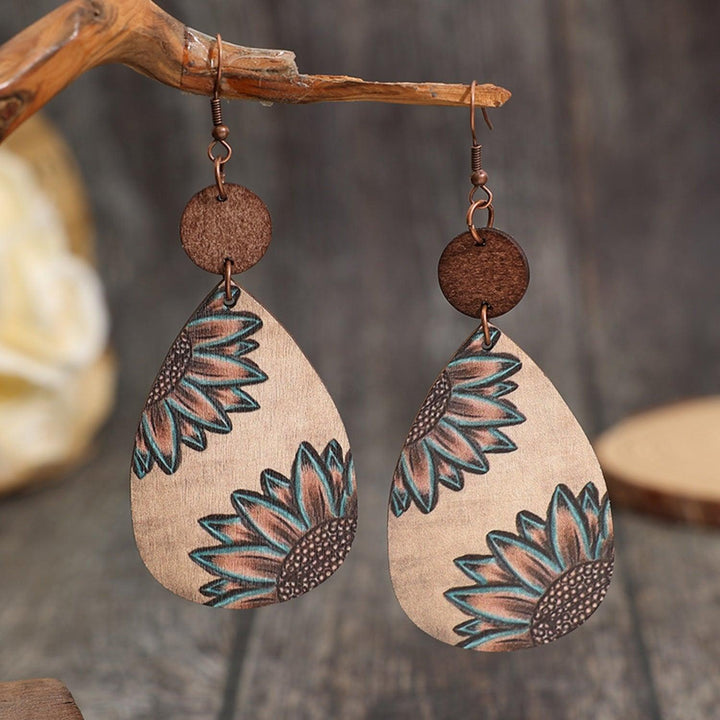 Wooden Iron Hook Dangle Earrings - Cocoa Yacht Club