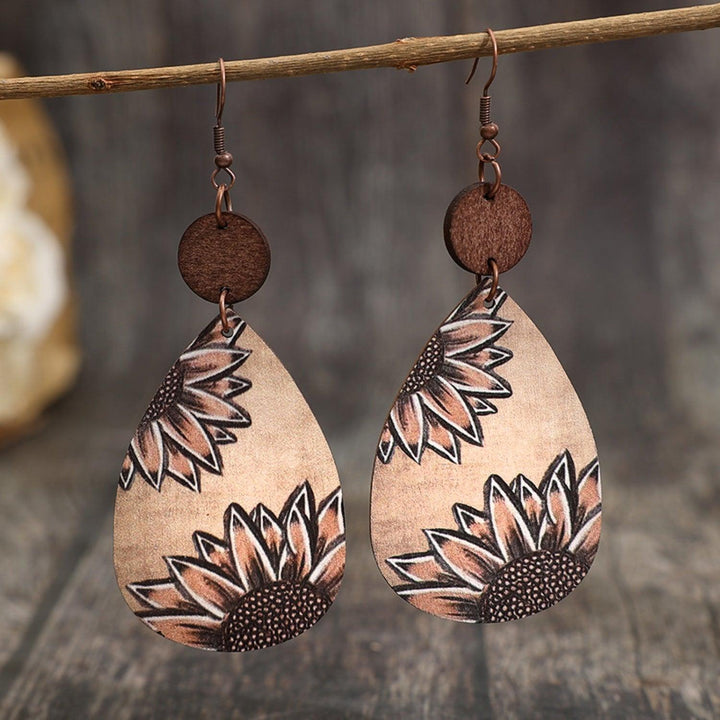 Wooden Iron Hook Dangle Earrings - Cocoa Yacht Club