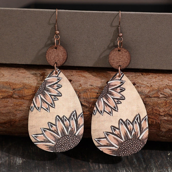 Wooden Iron Hook Dangle Earrings - Cocoa Yacht Club