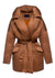 Aria Premium Down Fill Belted Jacket in Cinnamon