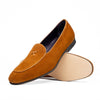 Italian Suede Goatskin Loafer, Cognac