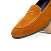 Italian Suede Goatskin Loafer, Cognac