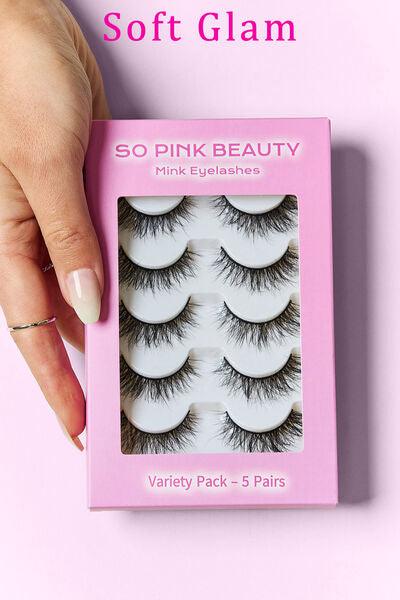 SO PINK BEAUTY Mink Eyelashes 5 Pairs - Cocoa Yacht Club