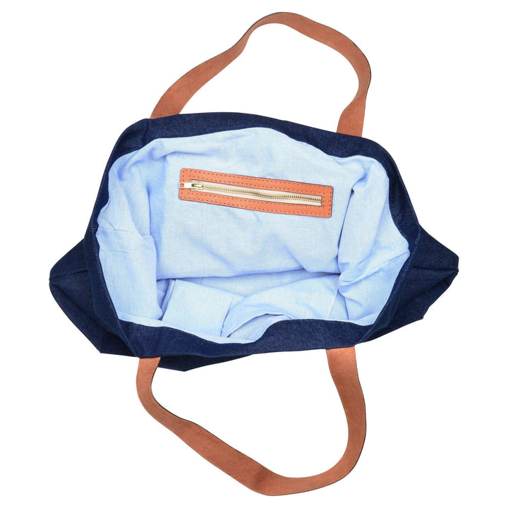 Jacki Easlick Denim Tote Made in Haiti Cocoa Yacht Club
