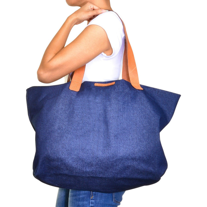 Jacki Easlick Denim Tote Made in Haiti Cocoa Yacht Club