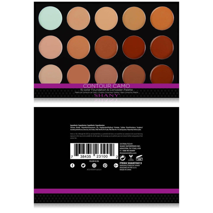Professional Cream Foundation and Camouflage Concealer - 15 Color Palette Cocoa Yacht Club
