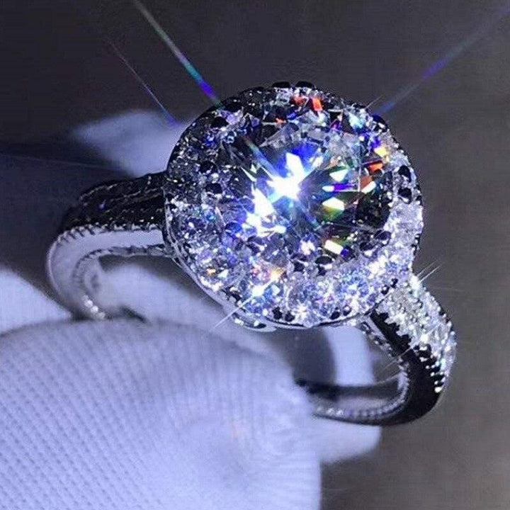 Real Solid 14K White Gold Jewerly Ring for Women Fine Anillos De Round Diamond Wedding Bizuteria with 925 Jewelry Rings Cocoa Yacht Club