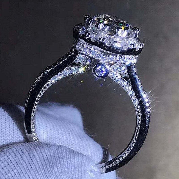 Real Solid 14K White Gold Jewerly Ring for Women Fine Anillos De Round Diamond Wedding Bizuteria with 925 Jewelry Rings Cocoa Yacht Club