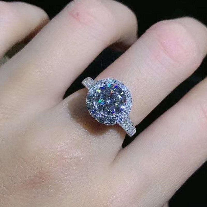 Real Solid 14K White Gold Jewerly Ring for Women Fine Anillos De Round Diamond Wedding Bizuteria with 925 Jewelry Rings Cocoa Yacht Club