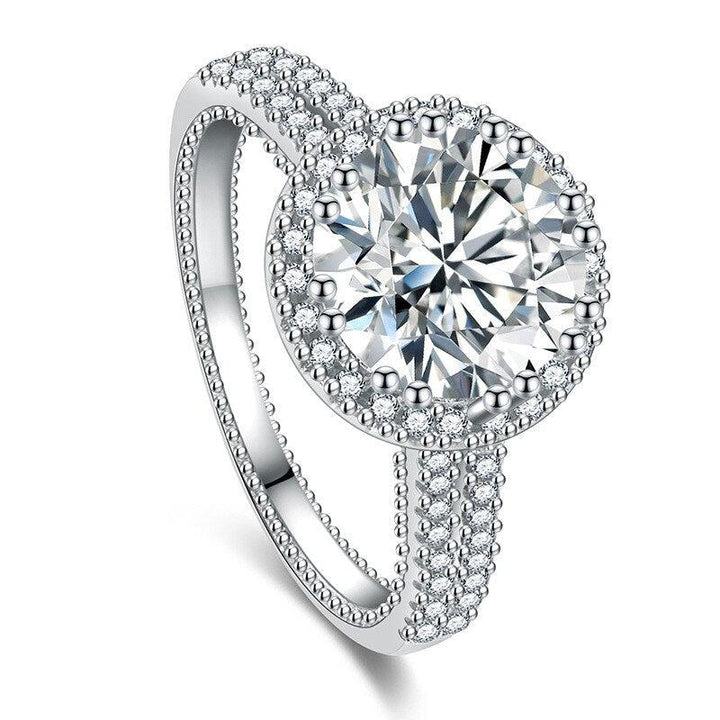 Real Solid 14K White Gold Jewerly Ring for Women Fine Anillos De Round Diamond Wedding Bizuteria with 925 Jewelry Rings Cocoa Yacht Club
