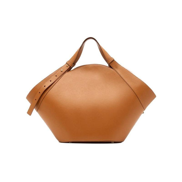 Retro Trend Solid Color Fan-Shaped Bag Cocoa Yacht Club