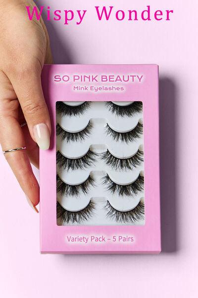 SO PINK BEAUTY Mink Eyelashes Variety Pack 5 Pairs - Cocoa Yacht Club